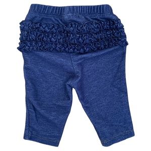 🌟3/$15🌟 Old Navy Blue Ruffle Jeggings Baby Girl Sz 0-3 M